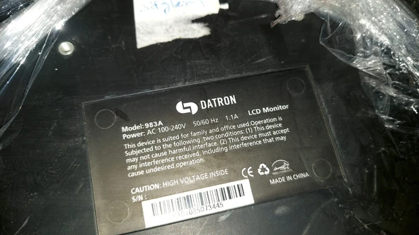 Datron 983A LCD 19" VGA Monitör 2.EL KULLANILMIŞ - 2