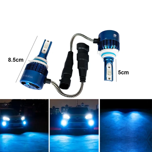 AUTOGP 9006 led xenon far aydınlatma seti şimşek etkili deli mavi glv 30.000K - 2