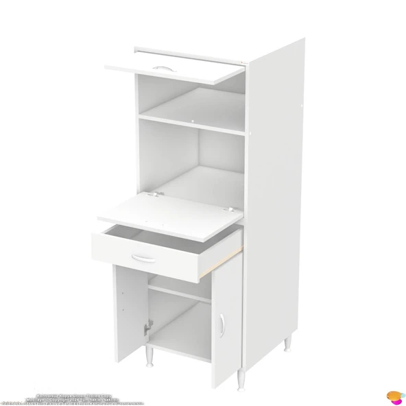 Modilayn OSLO 60x162,4x48 cm 1 çekmece, 4 kapak. Mutfağınıza Özel Ekmeklikli Kiler Dolabı. - Resim 8