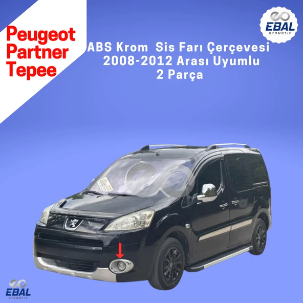 Peugeot Partner Tepee Abs Krom Sis Farı Çerçevesi 2 Parça 2008-2012 Model Uyumlu - 3