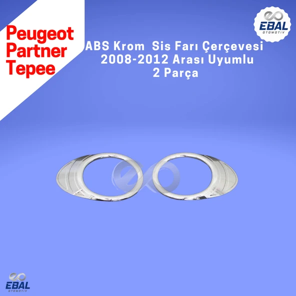 Peugeot Partner Tepee Abs Krom Sis Farı Çerçevesi 2 Parça 2008-2012 Model Uyumlu - 5