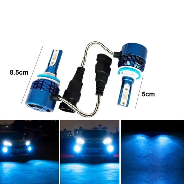 AUTOGP H11 led xenon far aydınlatma seti şimşek etkili deli mavi glv 30.000K - 2
