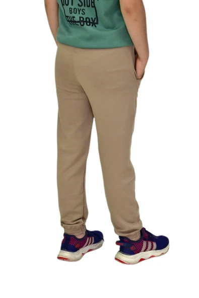 Bej Rengi Bel Paça Lastikli Kız Erkek Çocuk Eşofman Altı BGL-ST04723 - 7