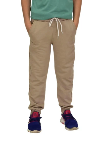 Bej Rengi Bel Paça Lastikli Kız Erkek Çocuk Eşofman Altı BGL-ST04723 - 2