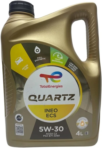 Motor Yağı Total Quartz 5W30 INEO ECS DPF 4 Litre Full Sentetik Dizel Partikül Filtreli Araçlar İçin ürün görseli