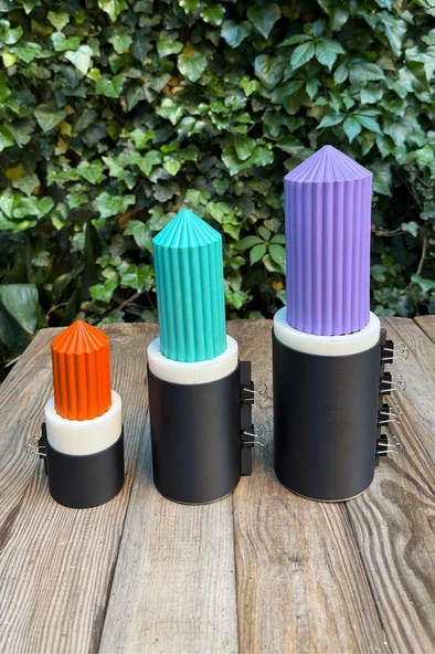 Baton Üçlü Set Silikon Mum Kalıpları - 5