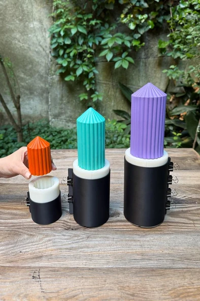 Baton Üçlü Set Silikon Mum Kalıpları
