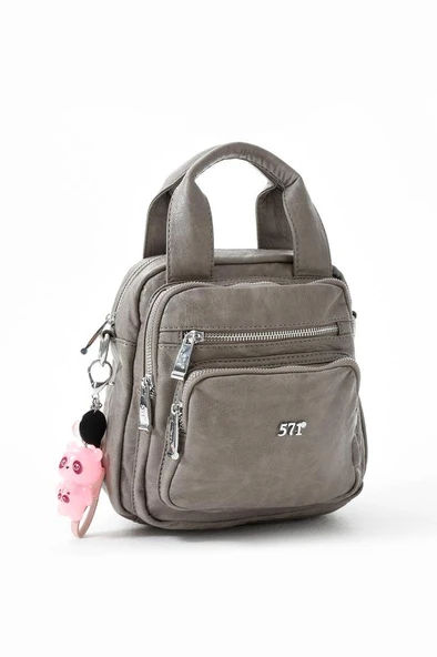 Y.S.Deri Kadın Sırt Çantası 25*23 Cm Vegan Deri İster Sırt İster Omuz Işıklı Aksesuar Çapraz Çanta - 8