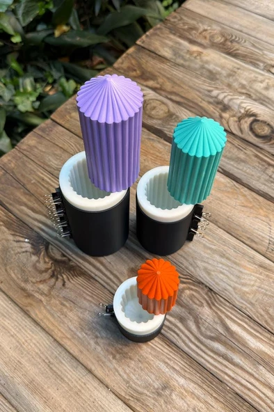 Baton Üçlü Set Silikon Mum Kalıpları - 4