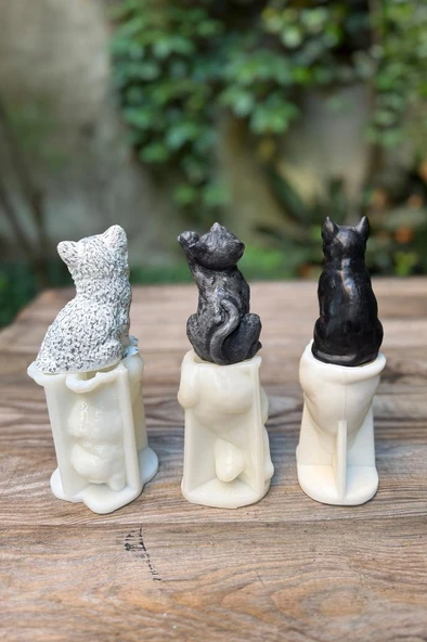 Kedi Üçlü Set Silikon Mum Kalıpları - 4
