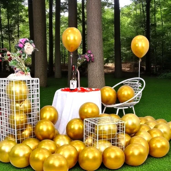 25 ADET GOLD KROM BALON GOLD PARLAK METALİK BALON KROM GOLD BALON HELYUM GAZINA UÇAN BALONA UYGUNDUR