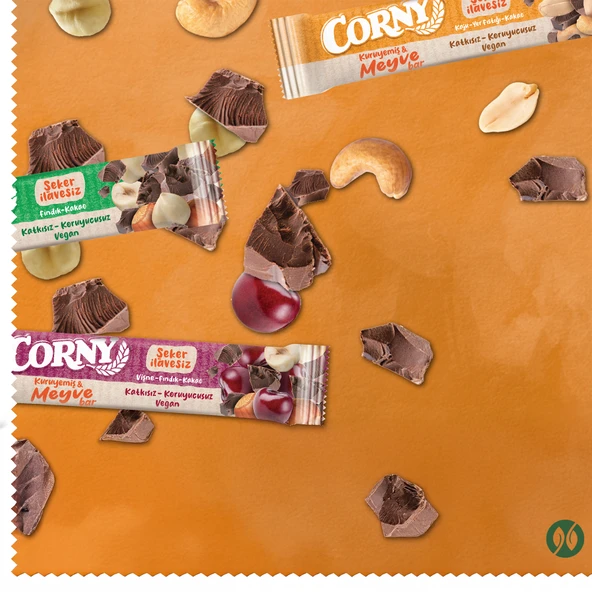 CORNY Kuruyemiş & Meyve Bar 3’lü Set Şeker İlavesiz, Katkısız, Vegan Atıştırmalık - 3