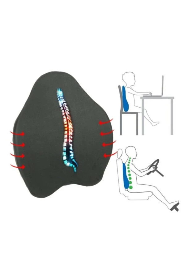 Visco-elastik Yeni Nesil Anatomik Bel Ofis Sırt Destek Minderi Bel Yastığı