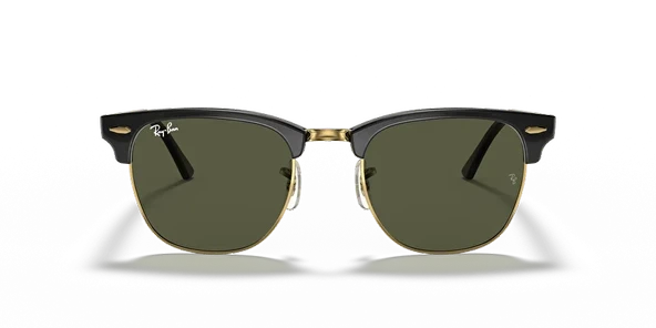 Ray-Ban Clubmaster 3016 W0365 Black/Gold-Green Güneş Gözlüğü