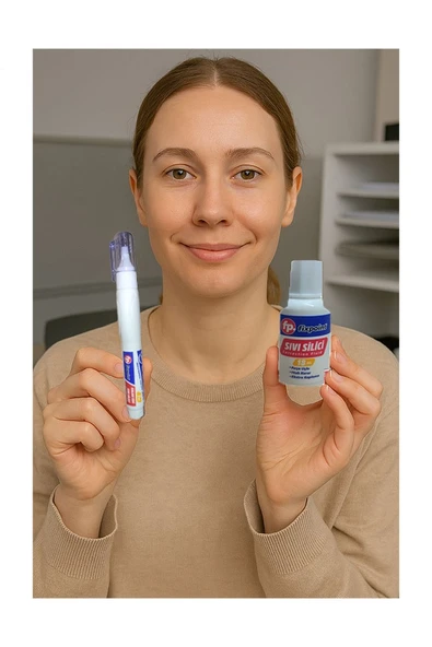 Kalem Daksil 3 Adet Fixpoint Sıvı Düzeltme Kalemi Tükenmez Pilot Kalem Mürekkep Kapatıcı Silici Örtücü Yazı Düzeltici - 3