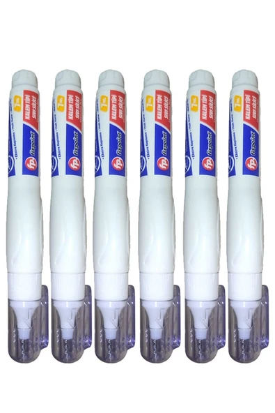 Kalem Daksil 6 Adet Fixpoint Sıvı Düzeltme Kalemi Tükenmez Pilot Kalem Mürekkep Kapatıcı Silici Örtücü Yazı Düzeltici