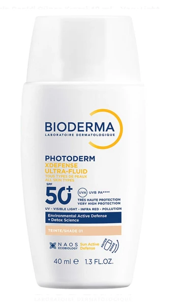 Bioderma Photoderm XDefense Spf50+ Tüm Cilt Tipleri İçin Renkli Güneş Kremi 40 ml - Very Light
