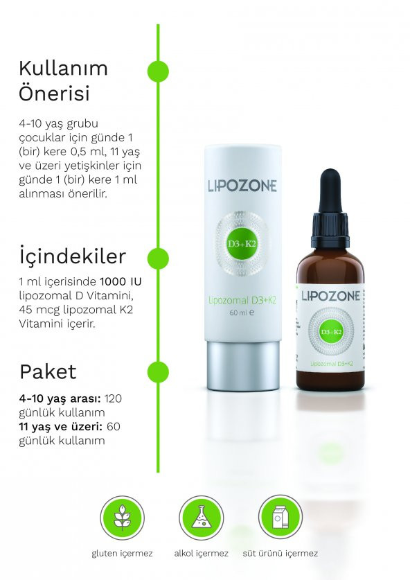 Lipozone Lipozomal D3+K2 Damla 60 ml - 4