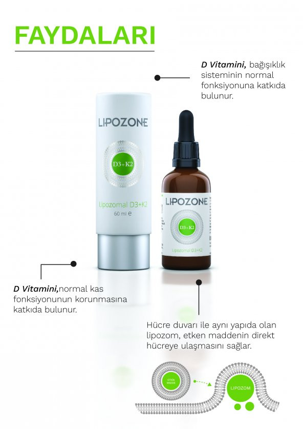 Lipozone Lipozomal D3+K2 Damla 60 ml - 5