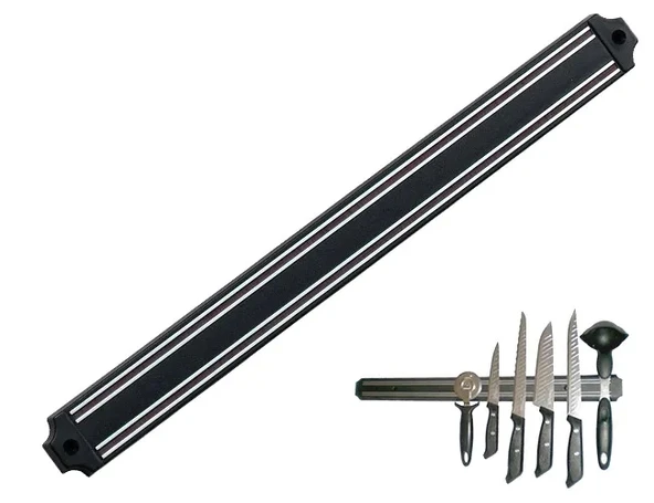 Mıknatıslı Bıçak Tutucu Stand - 49 Cm, Siyah