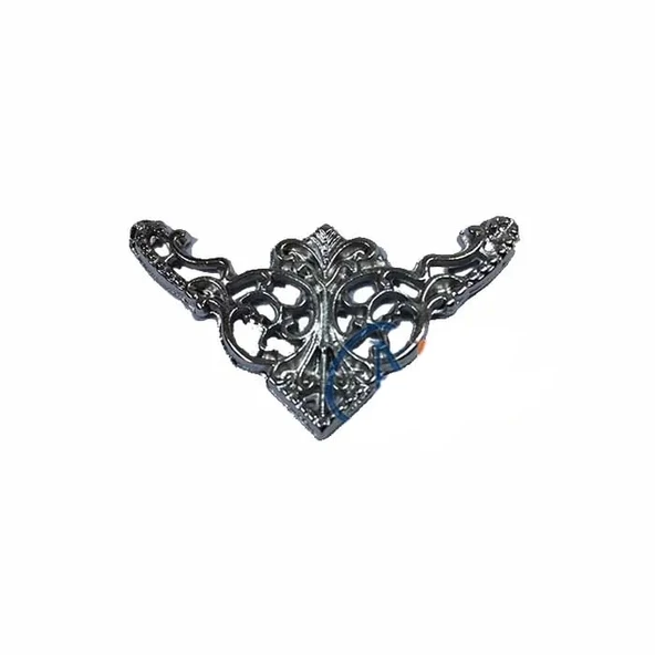 Dekoratif Köşe Süsü, Köşelik - Küçük, 19x34mm, Nikel, 1 Adet - 1
