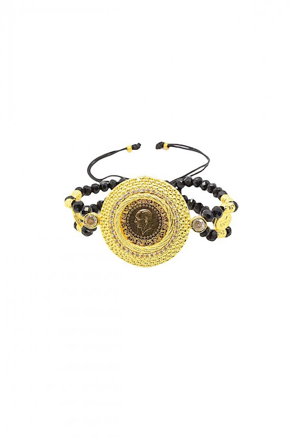 Cigold Taşlı İpli Çeyrek Altın Bileklik 22 Ayar Altın 1,75 Gr K201026816
