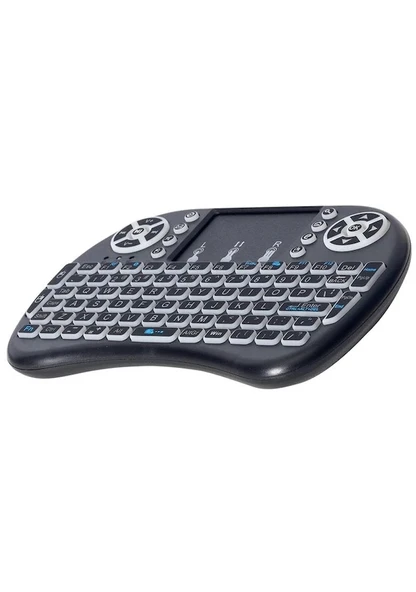 Smart Tv Box Ps3 Uyumlu Kablosuz Dokunmatik Işıklı Şarjlı Touchpadli Mini Q Klavye - 3
