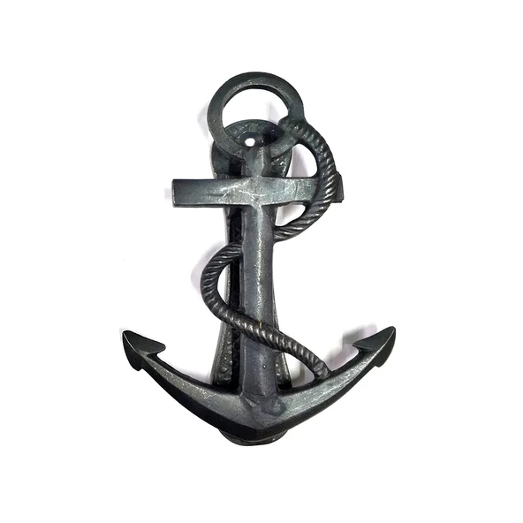 Antika Tarz Dekoratif Pirinç Halatlı, Çapa, Denizci, Gemici Kapı Tokmağı, Taktak - 170x60mm, Oksit ürün görseli 1