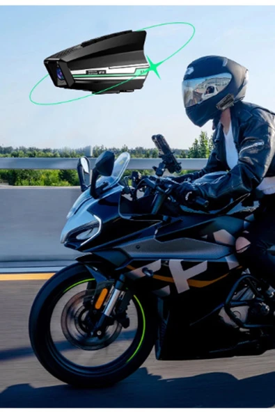 Bt16 Motosiklet Kask Bluetooth Kulaklık 2000 Mah Batarya 1080p Hd Kamera Intercom Kulaklık Su Geçirmez - 3