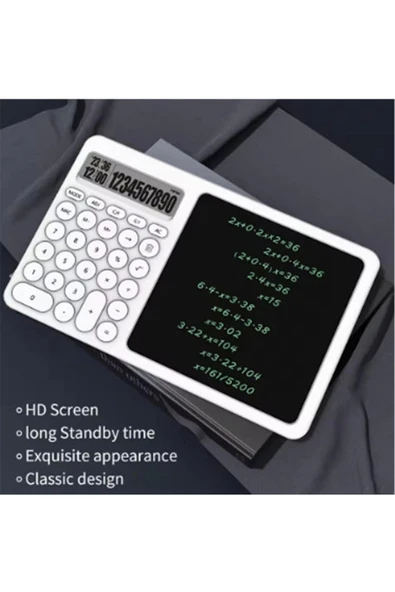 Çok Amaçlı Digital Hesap Makinesi Lcd Ekran Yazma Tableti Ofis Okul İçin Silinebilir El Yazısı Not Defteri - 4
