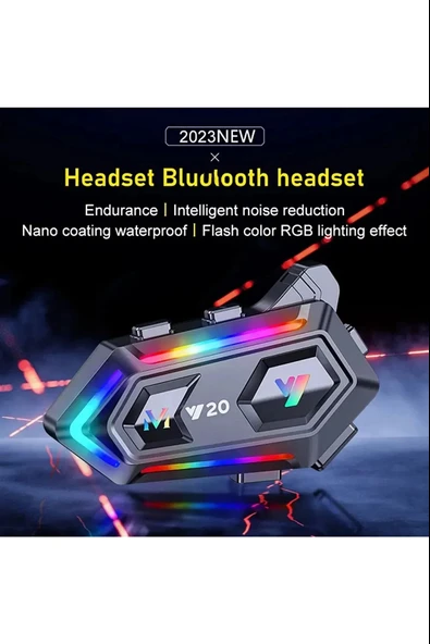 Y20 Motor Kurye Kask Kulaklık Rgb Modlu Bluetooth Motosiklet Kulaklık 5.3 Bluetooth Interkom - 3