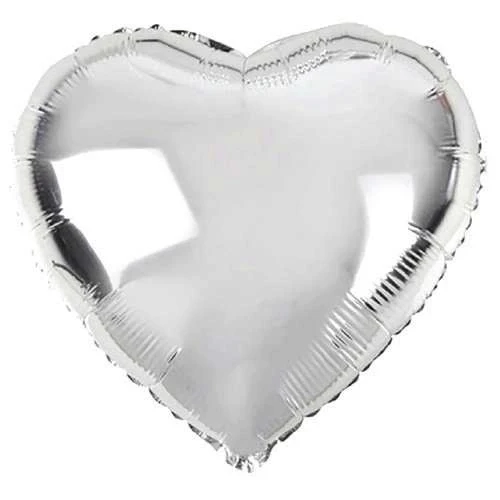 Kalp Şekilli Gümüş Renk Folyo Balon 45 Cm 5 Adet - 2