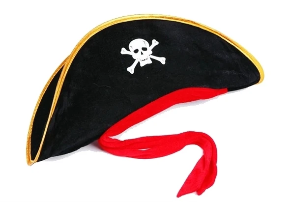 Yetişkin Boy Kadife Jack Sparrow Denizci Kaptan Jack Korsan Şapkası 50x20 Cm - 2