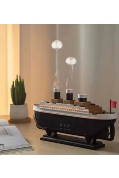 Titanic Gemi Hava Nemlendirici Işıklı Fonksiyonlu Buhar Makinesi Kumandalı