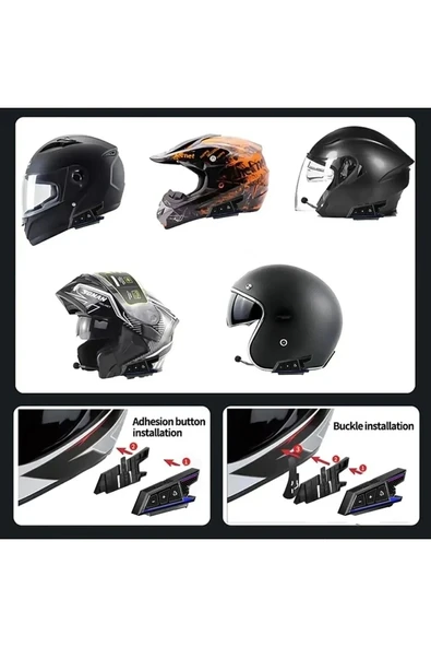 Bt40 Kask Kulaklık Bluetooth Motosiklet Kulaklık Intercom 5.3 - 4