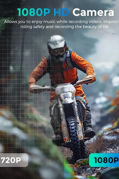 Bt68 Motosiklet Kask Bluetooth Kulaklık 1080p Kamera Ses Kontrolü Video Kayıt Özellikli İntercom - 2