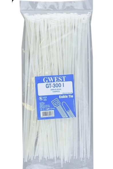 Gt 300-ı 300x3,6 mm Beyaz Kablo Bağı