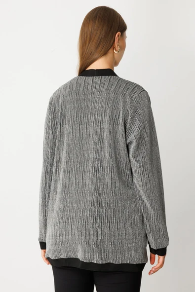 On Kadın Oversize Uzun Kol Minimalist Hırka - Günlük & Şık Kombinler İçin! - 3