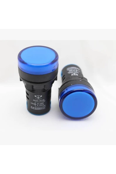 Ad22-22ds 22 Mm 220v Mavi Led Sinyal Lambası