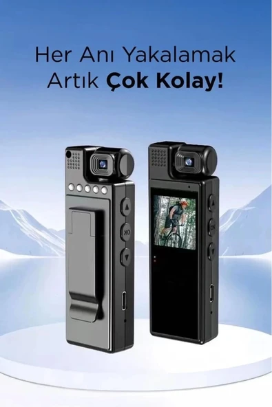 4k 180 Derece Vücut Kamerası Wifi Gece Görüşlü Aksiyon Kamerası - 4