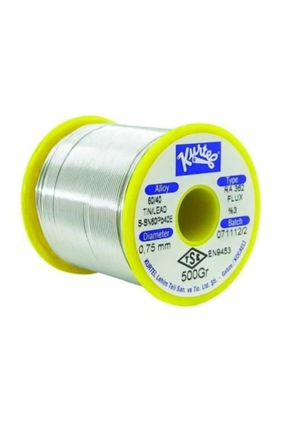 Orjinal Kaliteli Yerli Imalat Kurtel 500 Gram 0,75mm Pastalı Ince Lehim Teli Okul Atölye Kaynak