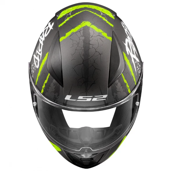 LS2 Rapıd 2 Race Raven Mat Siyah-gri-neon Sarı Kask L Beden - 4