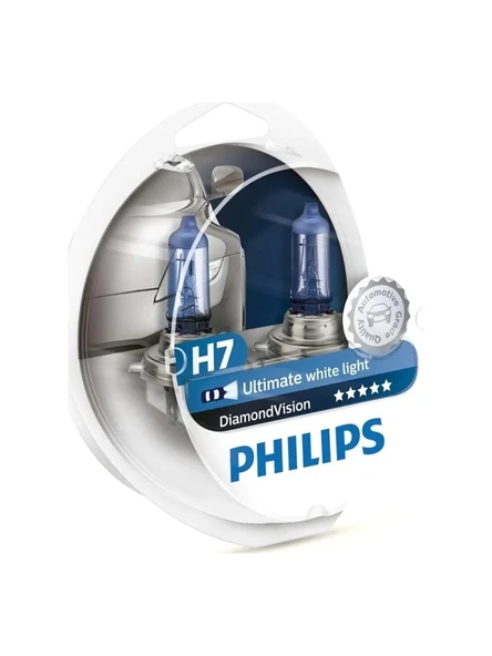 Philips H7 Diamond Vision Tam Beyaz Işık Ampul Seti 12972Dvs2