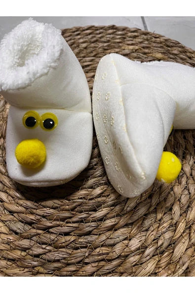 çamaşırsepeti BEBEK PANDUFU EV PATİĞİ BEBE YUMUŞAK DOKULU PELUŞ PATİK HEDİYELİK SEVİMLİ PANDUF 15-21 NUMARA - 2