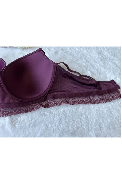 Love Fuchsia Underwear C Kap C cup Beli Dantelli Soft Kaplı Toparlayıcı Sütyen-5061