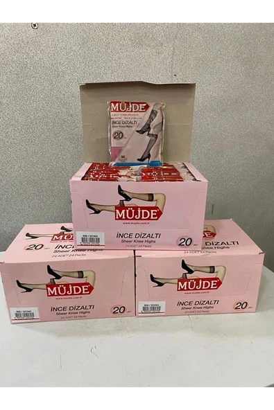 Müjde Ince Diz Altı Çorap 24'lü 57 Ten - 5