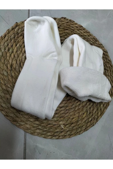 Ekinoks Havlu Şardonlu Kışlık Polar Tek Renk Külotlu Çorap - 4
