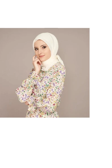 Sinem Tek Renk Kenarı Dikişli India Tülbent - 3