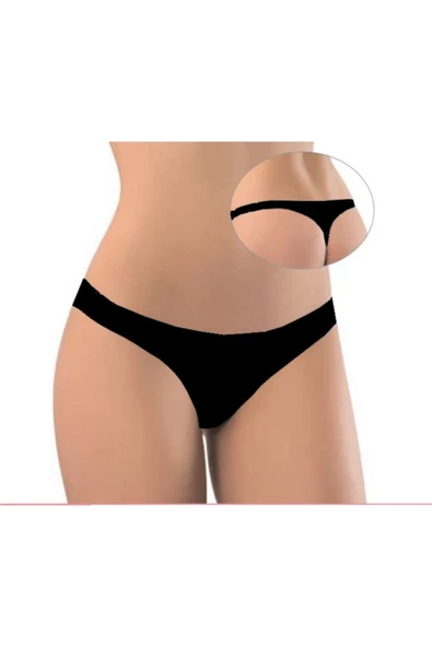 Dorya Kadın Siyah Lazer Kesim Tanga - 2
