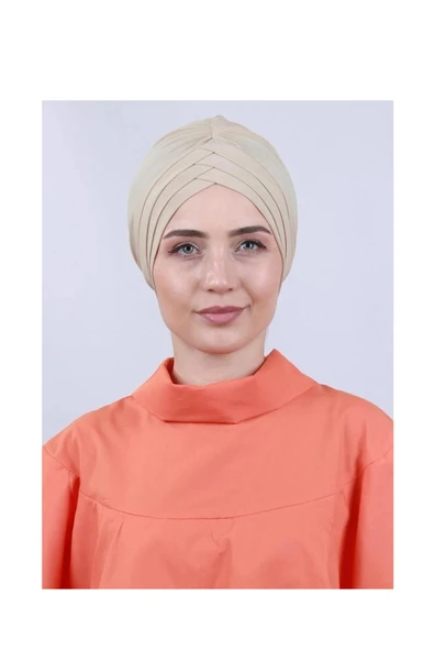 çamaşırsepeti 3 ÇAPRAZ BANTLI dış tesettür bone Deniz (Havuz Bonesi ) - - 2